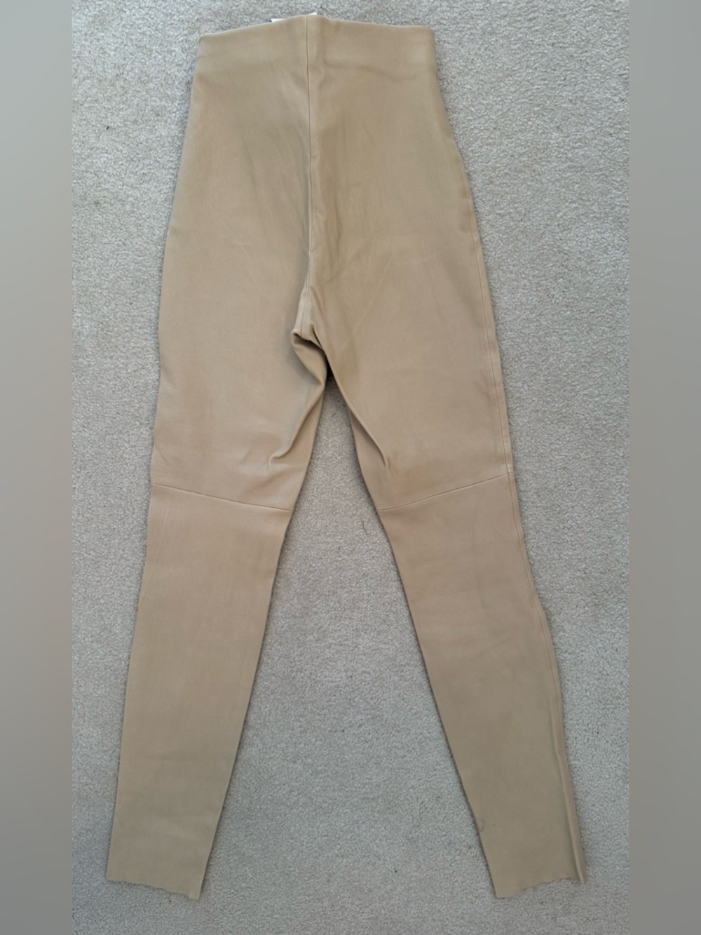 H&M Genuine Leather Leggings Beige Stretch Skinny Pants Size 2 4 6 NWT - Picture 4 of 7